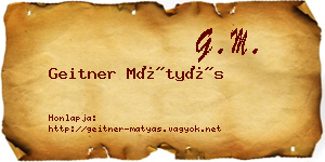 Geitner Mátyás névjegykártya